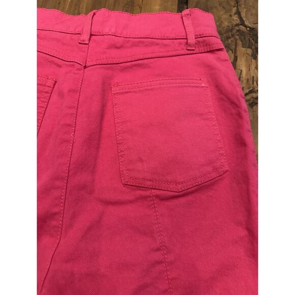 Zara Woman Hot Pink Pants Jeans Size Medium Ankle Zip Straight Leg Slim Coastal - Picture 15 of 16